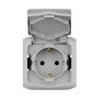 Розетка 1-м ОП Quteo 16А IP44 250В 2P+E с заземл. защ. шторки с крышкой сер. Leg 782351