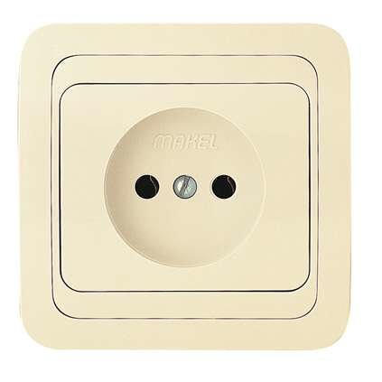 Розетка 1-м СП Mimoza 16А IP20 без заземл. крем./крем. Makel 25022