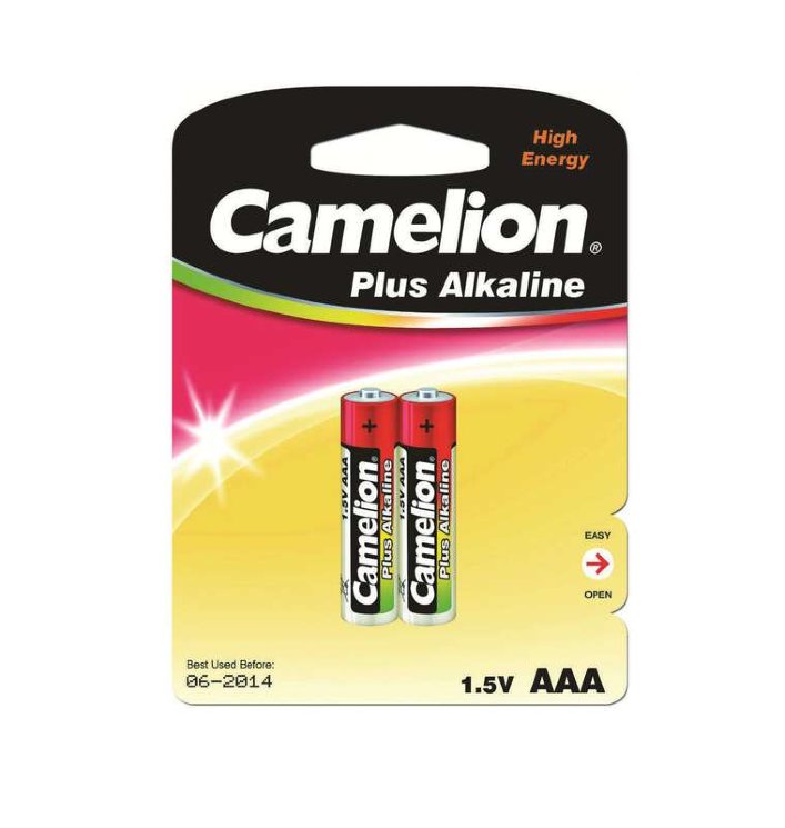 Элемент питания алкалиновый AAA/LR03 1.5В Plus Alkaline LR03-BP2 BL-2 (блист.2шт) Camelion 1651
