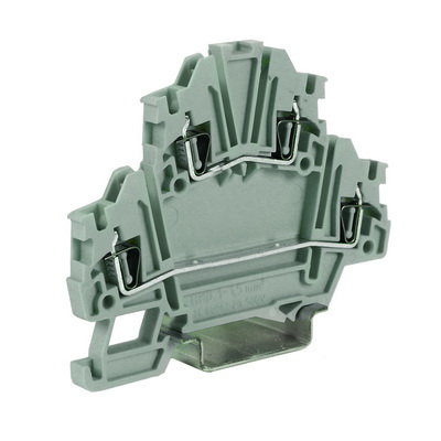 Зажим HMD.2N/X/GR клеммн. 2-х уровн. пружинный 2.5кв.мм сер. ДКС ZHD440GR