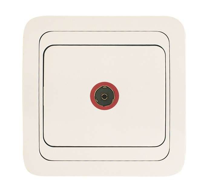 Розетка телевизионная TV 1-м СП Mimoza 16А IP20 бел./бел. Makel 12007