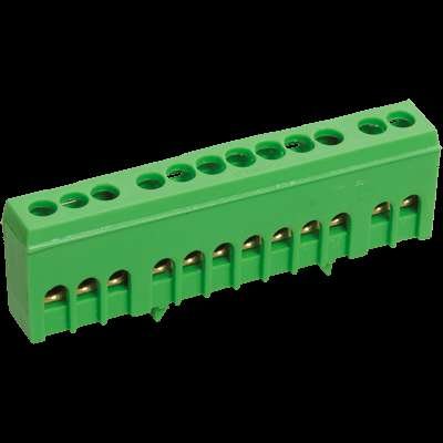 Шина PE "земля" в корп. изол. на DIN-рейку ШНИ-6х9-12-К-З IEK YNN10-69-12KD-K06