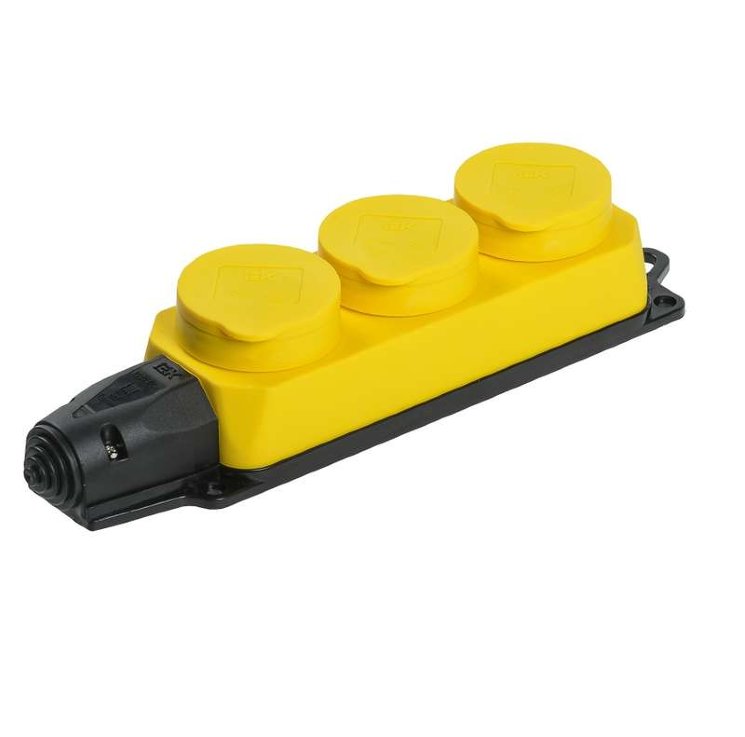 Колодка 3-м ОМЕГА РБ33-1-0м IP44 каучук желт. IEK PKR61-016-2-K05