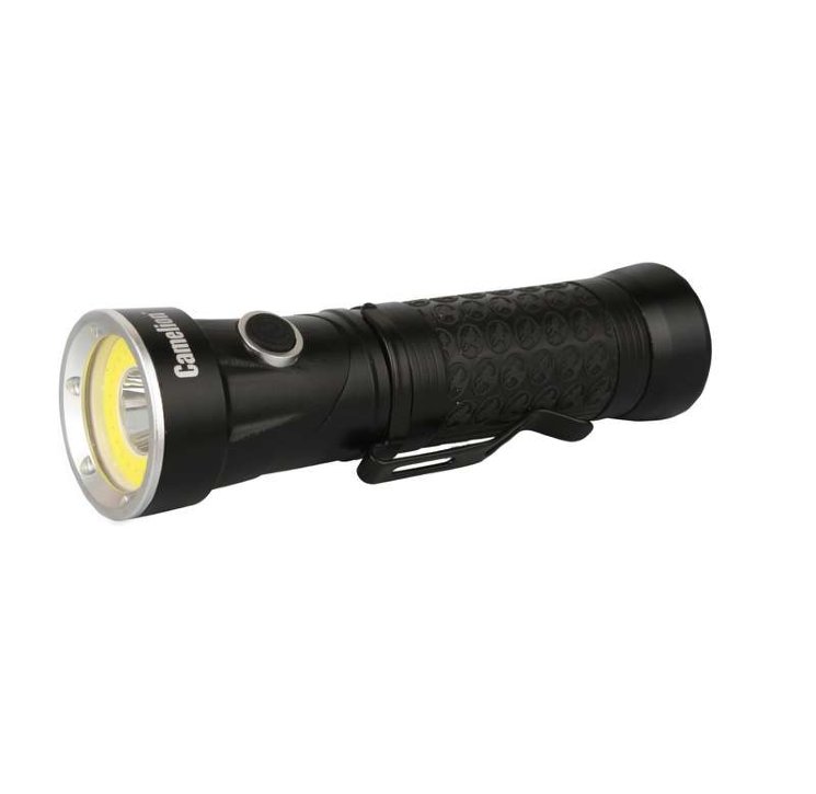 Фонарь LED51519 LED 3W+3W COB+red 4 реж. 3XLR03 в компл. алюм. откр. блистер черн. Camelion 13363
