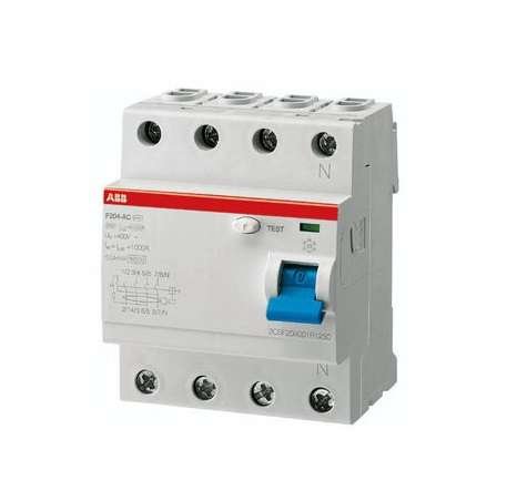 Выключатель дифференциального тока (УЗО) 4п 40А 30мА тип AC F204 ABB 2CSF204001R1400