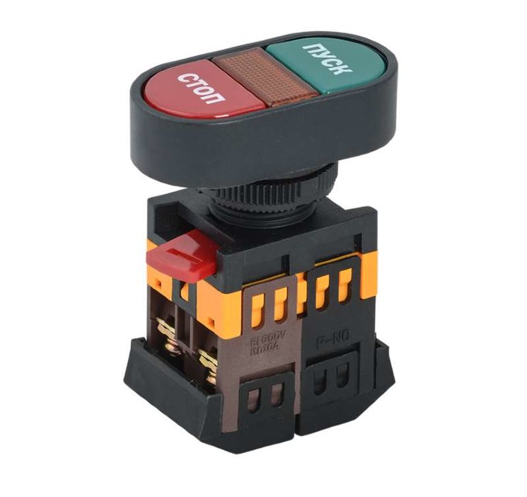Кнопка APBB-22N "Пуск-Стоп" d22мм 1з+1р 240В неон IEK BBD11-APBB-K51