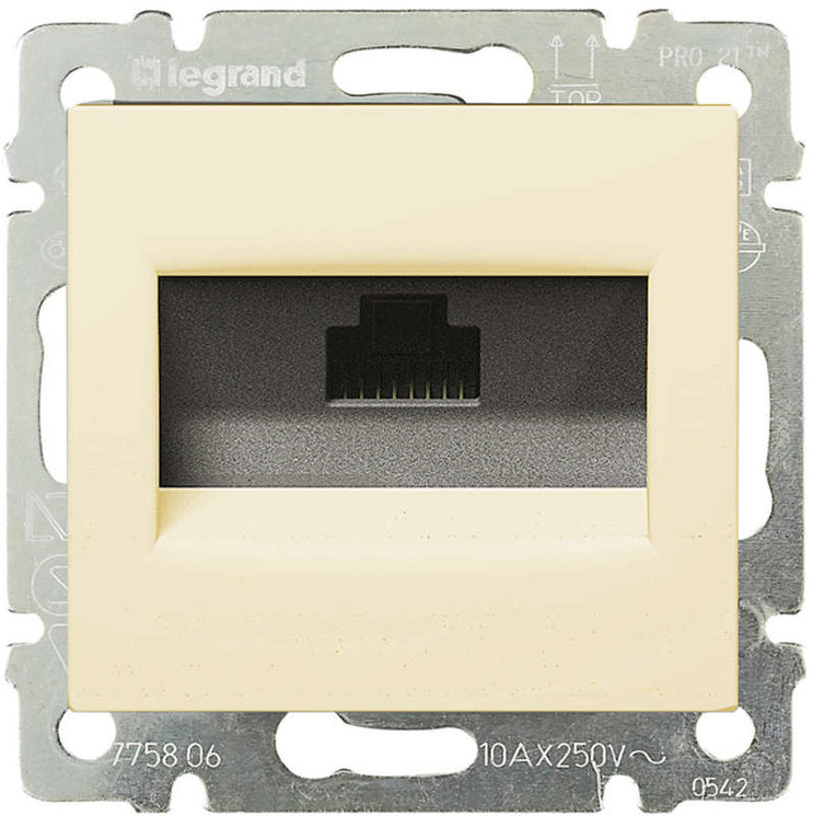 Розетка компьютерная 1-м СП Valena RJ45 UTP механизм сл. кость (DIY-упак.) Leg 695624