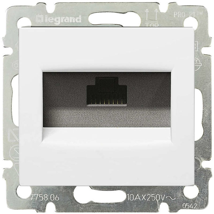 Механизм розетки информ. 1-м СП Valena RJ45-ISDN/интернет бел. Leg 774441