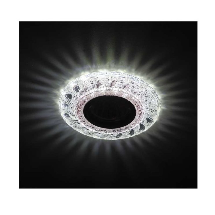Светильник DK LD18 SL PK/WH GU5.3 декор со светодиод. подсветкой MR16 прозр. роз. ЭРА Б0028068