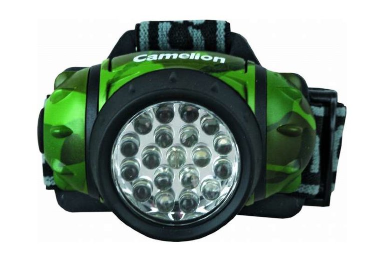 Фонарь налобный LED 5313-19F 4ML (19LED 4 режима; 3хR03 в комплекте; камуфляж) Camelion 7538