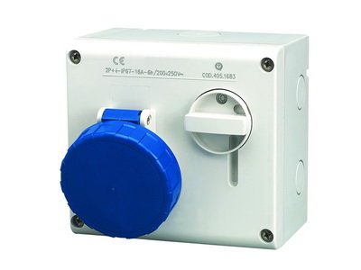 Розетка наруж. уст. 16А 230В 2P+E IP67 ДКС DIS5051683