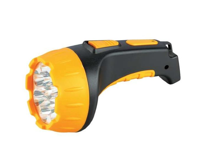 Фонарь аккумуляторный LED3815 15LED 2 режима аккум. SLA 220В пластик. черн./желт. (кор.) Ultraflash 9217