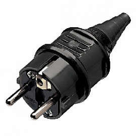 Вилка эл. каб. 16А 2P+E IP44 Schuko 230В черн. Mennekes 10754