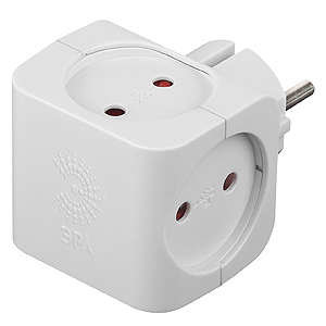 Разветвитель 4-м без заземл. 16А IP20 SP-4-W бел. Эра Б0005103