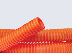 Труба гофрированная ПНД гибкая тяжелая d20мм с протяжкой оранж. (уп.100м) DKC 71520