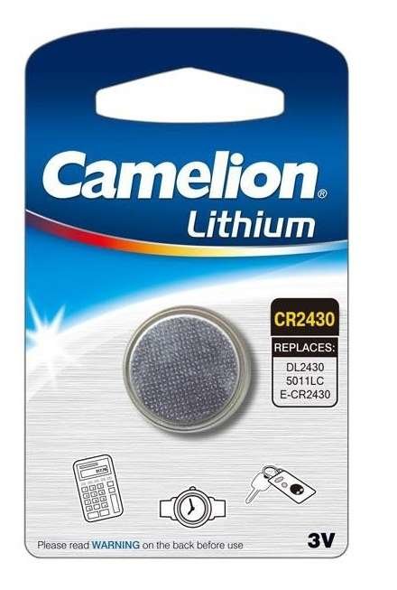 Элемент питания литиевый CR2430 BL-1 (блист.1шт) Camelion 3073