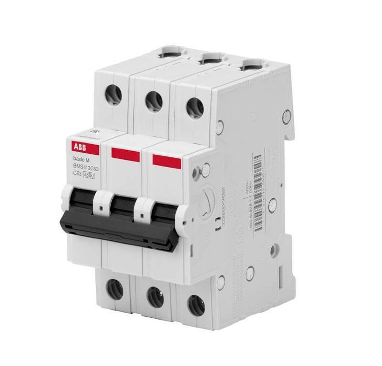 Выключатель автоматический модульный 3п C 40А 4.5кА Basic M BMS413C40 ABB 2CDS643041R0404