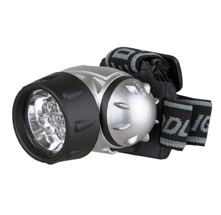 Фонарь налобный LED 5351 7LED 3 режима 3хR03 металлик Ultraflash 10260