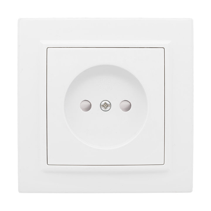 Розетка 1-м СП Минск 10А IP20 без заземл. защ. шторки бел. Basic EKF ERR10-022-100