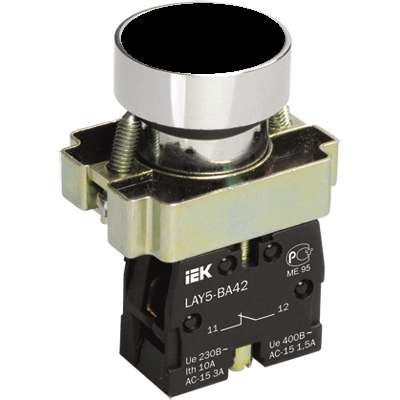 Кнопка LAY5-BA21 без подсветки черн. 1з IEK BBT60-BA-K02