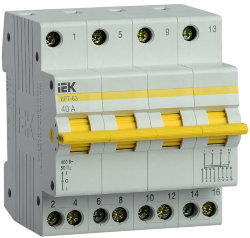 Выключатель-разъединитель трехпозиционный 4п ВРТ-63 40А ИЭК MPR10-4-040