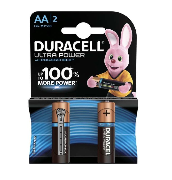 Элемент питания алкалиновый LR6-2BL Ultra Power (блист.2шт) Duracell Б0038759