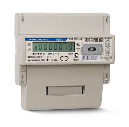 Счетчик СЕ 301 R33 043-JAZ 3ф 5-10А 0.5s/1.0 класс точн. многотариф. универс. креп. RS48 Урал. вр. (без льгот) (ТР103) Энергомера 101004002008840-TP103
