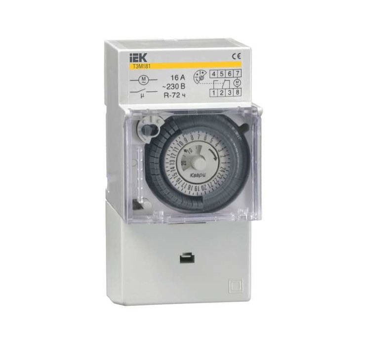 Таймер аналоговый ТЭМ-181 16А 230В на DIN-рейку IEK MTA20-16