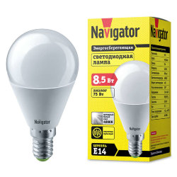 Лампа светодиодная 61 334 NLL-G45-8.5-230-4К-E14 Navigator 61334