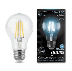 Лампа светодиодная филаментная Black Filament 10Вт A60 4100К нейтр. бел. E27 GAUSS 102802210