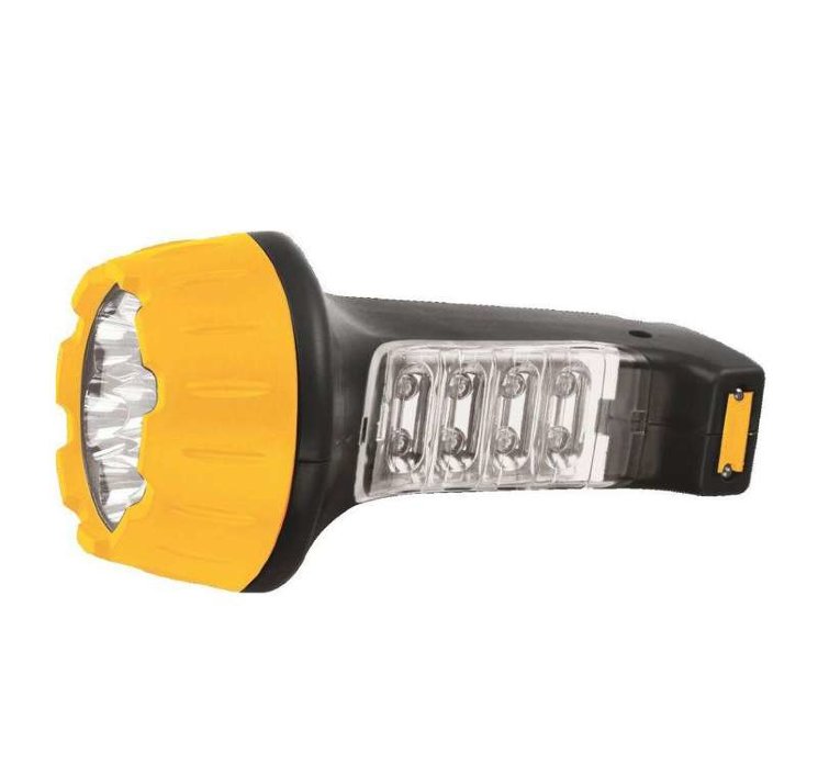 Фонарь аккумуляторный LED3818 7 + 8LED 2 режима аккум. SLA 220В черн./желт. Ultraflash 10973