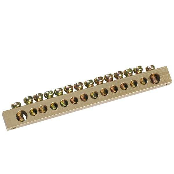 Шина PEN "земля-ноль" 8х12мм 14/2 (14групп/крепеж по краям) IEK YNN21-14-100
