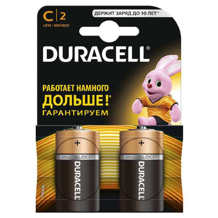 Элемент питания алкалиновый C/LR14/MN 1400 BP-2 (блист.2шт) Duracell Б0014054