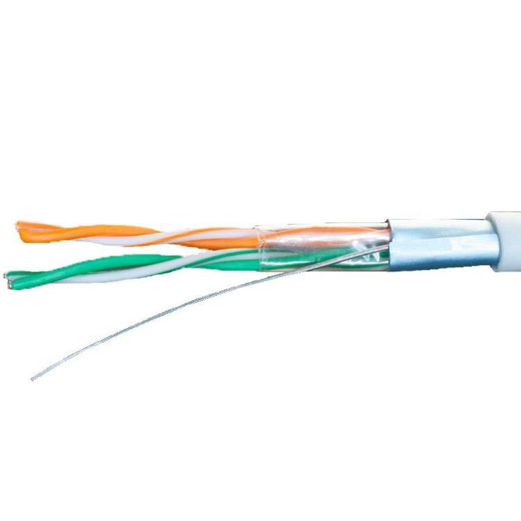 Кабель витая пара F/UTP кат.5e 2х2х24AWG solid CU PVC Standart сер. 500м (м) SUPRLAN 01-0914