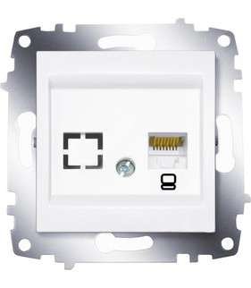 Механизм розетки комп. 1-м Cosmo (RJ45 CAT.6 + гнездо) бел. ABB 619-010200-247