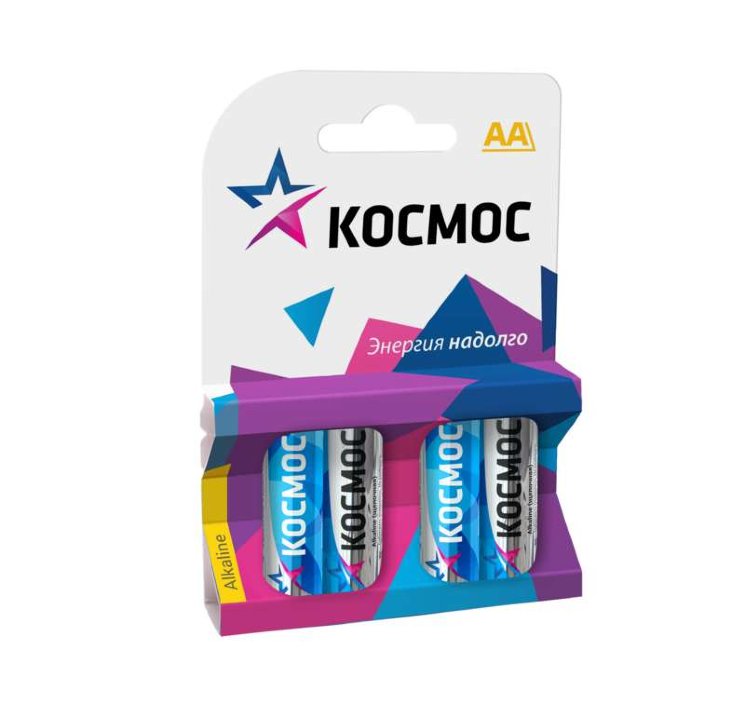 Элемент питания алкалиновый LR LR6 BP-4 (блист.4шт) Космос KOCLR64BL