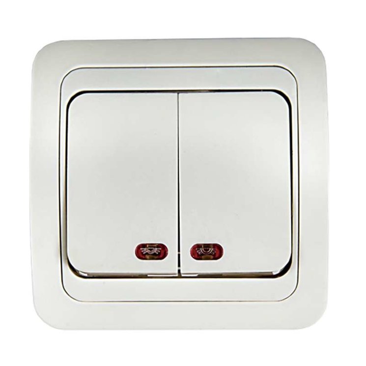 Выключатель 2-кл. СП Classico 2123 10А IP20 с подсветкой бел. ASD / IN HOME 4680005959877