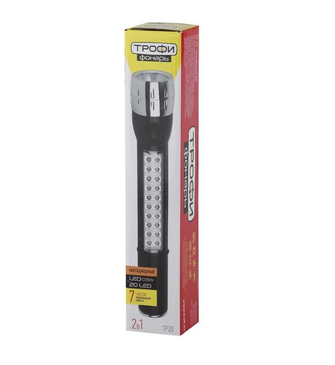 Фонарь TP20 3хAA 1х0.5 LED+20хLED пластик карт. упак. Трофи Б0019828