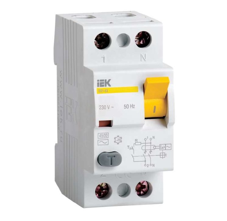 Выключатель дифференциального тока (УЗО) 2п 25А 100мА тип ACS ВД1-63S ИЭК MDV12-2-025-100