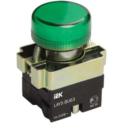 Индикатор светосигнальный LAY5-BU63 d22мм 230В зел. IEK BLS50-BU-K06