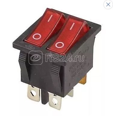 Выключатель клавишный 2-м 250В 15А (6с) ON-OFF красн. с подсветкой (RWB-511 SC-797) Rexant 36-2410