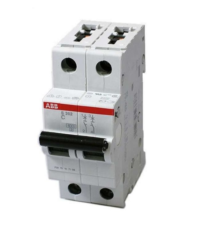 Выключатель автоматический модульный 2п C 16А 6кА S202 C16 ABB 2CDS252001R0164