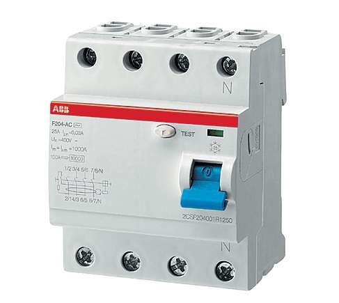 Выключатель дифференциального тока (УЗО) 4п 125А 300мА тип AC F204 ABB 2CSF204001R3950