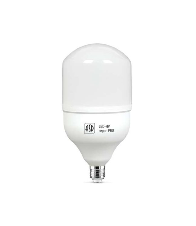 Лампа светодиодная LED-HP-PRO 50Вт цилиндр 4000К бел. E27 с адаптером E40 4500лм 160-260В ASD 4690612007014