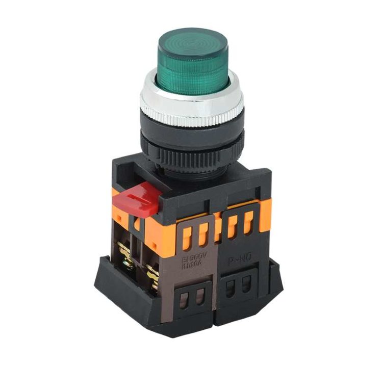 Кнопка ABLFP-22 d22мм 1з+1р 240В неон зел. IEK BBT20-ABLFP-K06