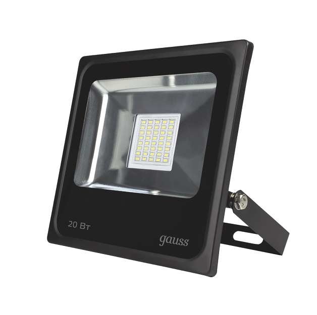 Прожектор светодиодный Elementary 20Вт 6500К IP65 1750лм 200-240В ДО черн. GAUSS 613100320