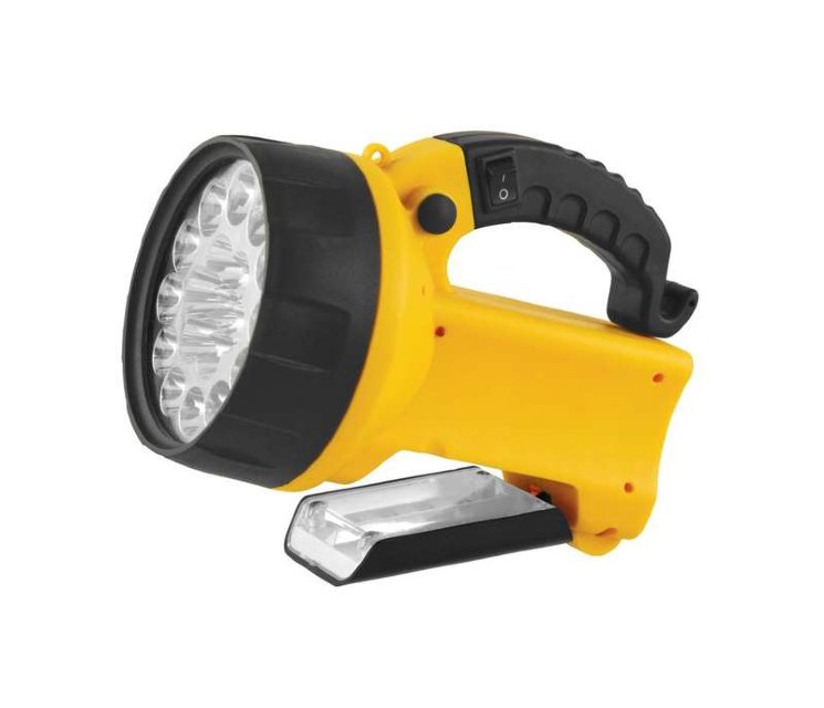 Фонарь аккумуляторный UF3712LED 19LED аккум. 4В 2А.ч 220В/12В пластик. желт. (кор.) Ultraflash 8310