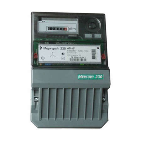 Счетчик Меркурий 230 AM-03 3ф 5-7.5А класс точн. 0.5S 1 тариф. импульс. вых. на панель мех. ОУ Инкотекс 00000032429
