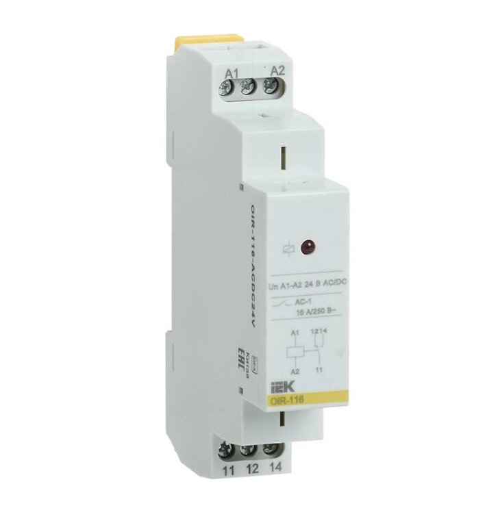 Реле промежуточное OIR 1 конт. (16А) 24В AC/DC IEK OIR-116-ACDC24V